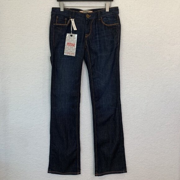 Imagine LA ISKO Y2K Bootcut Denim Jeans Unique Bird Pockets 27x34 RARE NWT - Picture 3 of 11